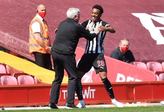 Newcastle United midfielder Joe Willock is on loan from Arsenal. (Photo by PAUL ELLIS/POOL/AFP via Getty Images)
