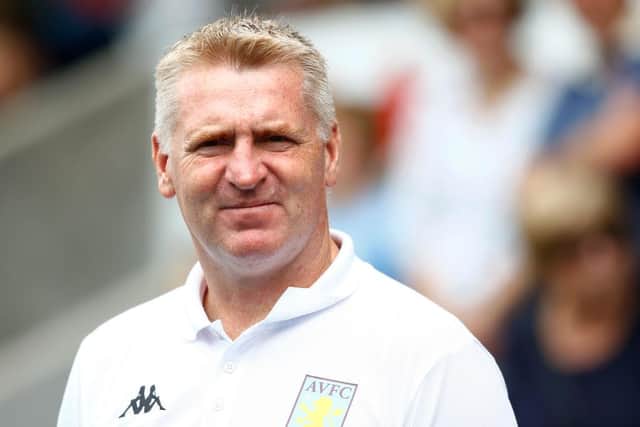 Aston Villa manager Dean Smith gives an injury update on Ollie Watkins ahead of Saturday's game against Newcastle United (Photo by Morgan Harlow/Getty Images)