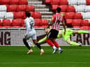 Marcus Harness puts Portsmouth ahead at the Stadium of Light