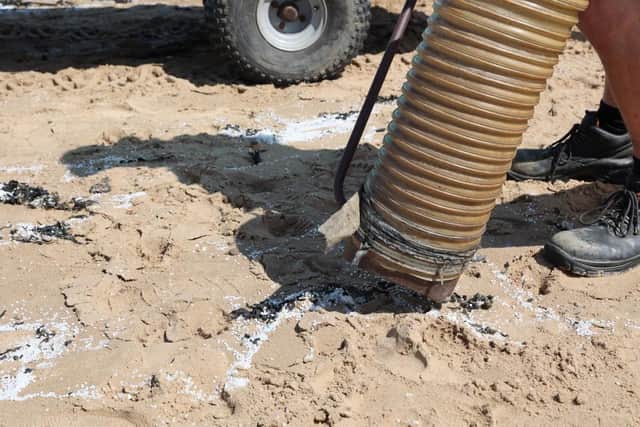The council says that large suction equipment is no longer considered the most effective method to remove the nurdles.