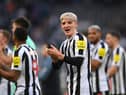Newcastle player Anthony Gordon applauds the fans after the Premier League match between Newcastle United and Manchester United at St. James Park on April 02, 2023 in Newcastle upon Tyne, England. (Photo by Stu Forster/Getty Images)