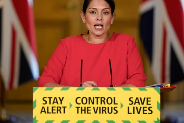 Home Secretary Priti Patel announced the quarantine measures during Friday's Government briefing. Photo credit: Andrew Parsons/10 Downing Street/Crown Copyright/PA Wire