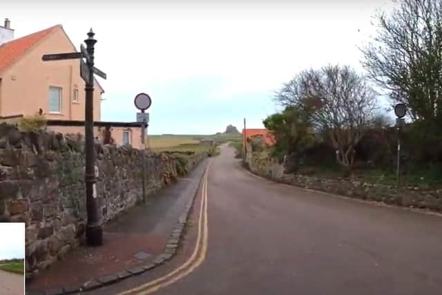 The road to Lindisfarne Castle.