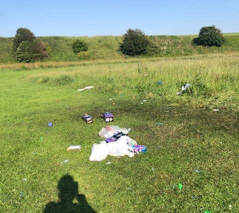 Glass bottles, empty cans, aerosols and discarded 'laughing gas' canisters have been found.