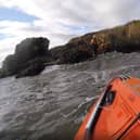 A photo shared by Tynemouth RNLI following the rescue, where it worked with the South Shields Volunteer Life Brigade to help two swimmers to safety.