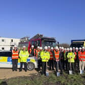 The turf cutting ceremony for the new eco-friendly Tri Station in Hebburn.