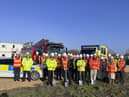 The turf cutting ceremony for the new eco-friendly Tri Station in Hebburn.