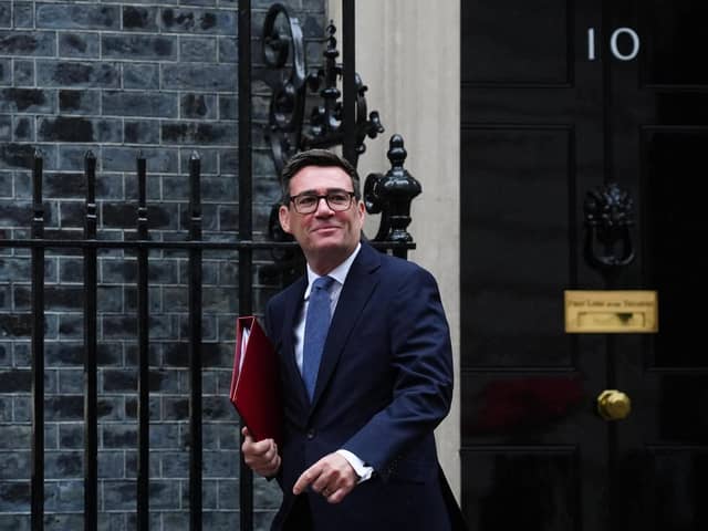 Prime Minister Andy Burnham departs 10 Downing Street to attend his first Prime Minister's Questions at the Houses of Parliament on Wednesday. Photo by PA Wire