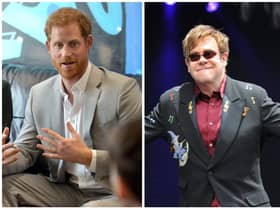 Prince Harry and Elton John are part of a group suing the publisher of The Daily Mail over alleged unlawful information-gathering. (Photo credit: Derek Martin/David Jackson)