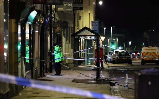 A police cordon in place in Hexham on Friday night following the death of schoolgirl Holly Newton. Photo: North News and Pictures