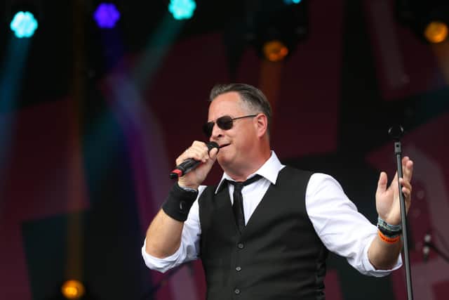 Tom Brooksby, of Glory Days (a tribute to Bruce Springsteen) performing at Tribfest. Pic Dave Lofthouse.