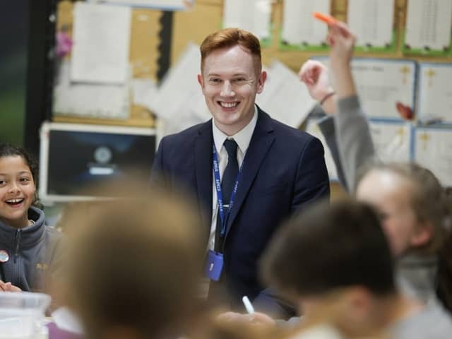 Trainee teacher Anthony Maratty at St Bede’s Catholic Primary School.