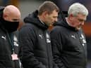 Steve Agnew, Graeme Jones and Steve Bruce at Goodison Park.