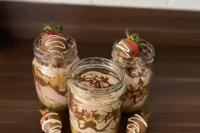 Bev Robson's bespoke nutella cheese cake in a jar