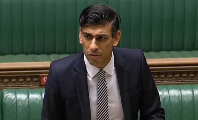 Chancellor of the Exchequer Rishi Sunak giving a statement on the economy in the House of Commons.