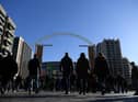Fans head to Wembley for last year's Carabao Cup final.
