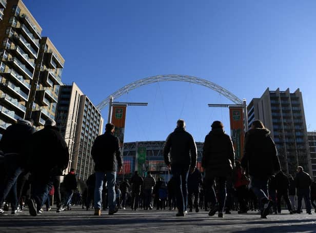 Fans head to Wembley for last year's Carabao Cup final.