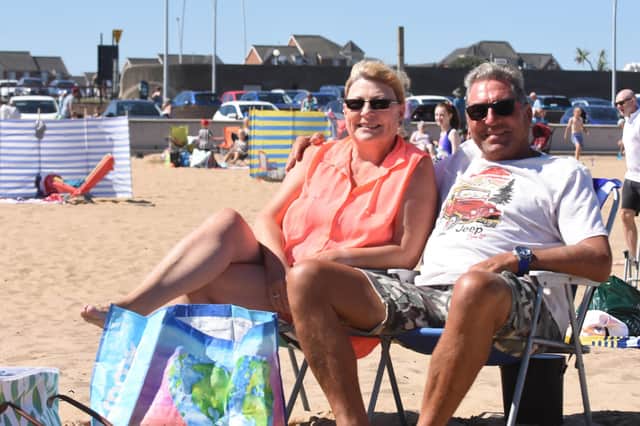 Kathleen and Dave Milbourne soaked up the sun at Sandhaven.