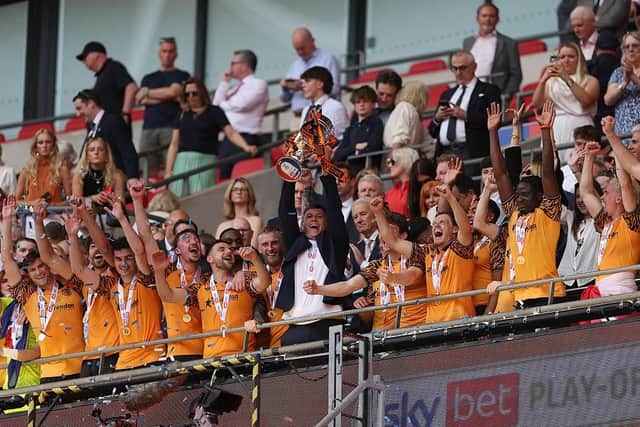 HIGH HOPES: Hull City coach Sergej Jakirovic, pictured lifting the Championship play-off final trophy in May (Image: Alex Pantling/Getty Images)