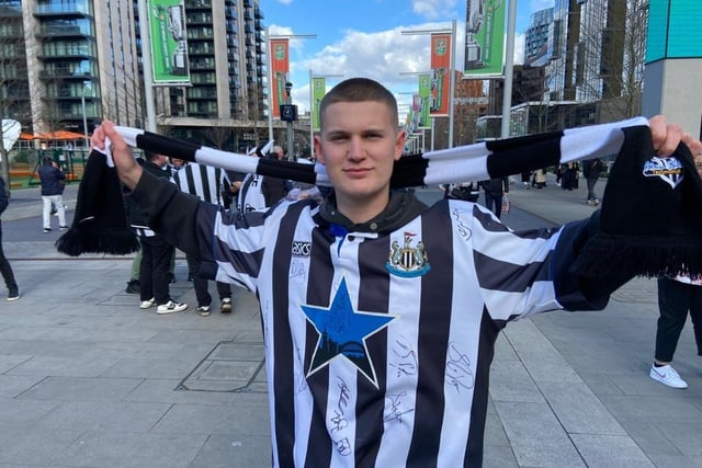 Newcastle United fans on Wembley Way