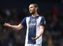 Andy Carroll of West Bromwich Albion shows his frustration during the Sky Bet Championship match between West Bromwich Albion and Stoke City at The Hawthorns on April 09, 2022 in West Bromwich, England. (Photo by Tony Marshall/Getty Images)