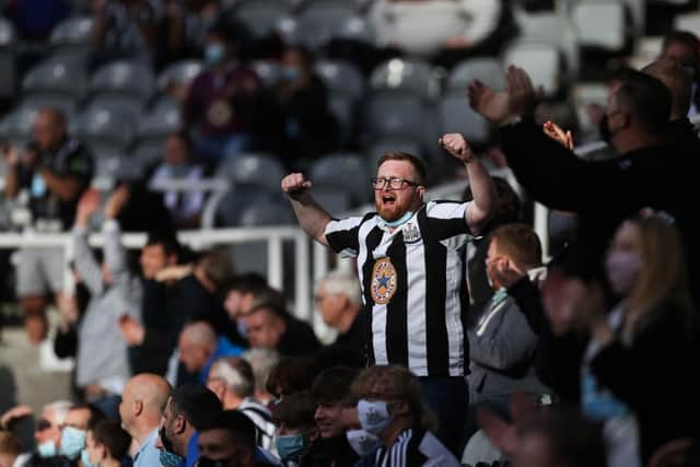 Newcastle United fans show their support.