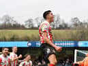 Ross Stewart celebrates at Wycombe Wanderers