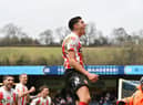 Ross Stewart celebrates at Wycombe Wanderers