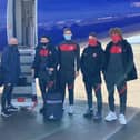 The squad head off ahead of tonight's fixture