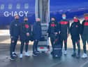 The squad head off ahead of tonight's fixture