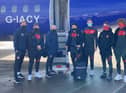The squad head off ahead of tonight's fixture