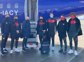 The squad head off ahead of tonight's fixture