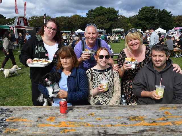 The McQueen family enjoy themselves at the feast.