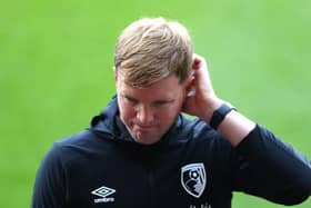 Eddie Howe reacts during Bournemouth's defeat to Newcastle United in July 2020.