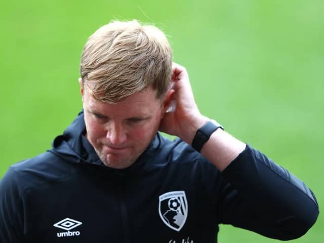 Eddie Howe reacts during Bournemouth's defeat to Newcastle United in July 2020.