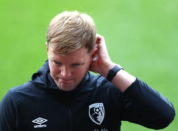 Eddie Howe reacts during Bournemouth's defeat to Newcastle United in July 2020.