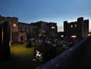 Open air film night at Bamburgh Castle. Photograph: Stuart Boulton. 