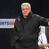 Newcastle United's English head coach Steve Bruce gestures on the touchline during the English League Cup second round football match between Newcastle United and Blackburn Rovers at St James' Park in Newcastle upon Tyne in north east England on September 15, 2020.