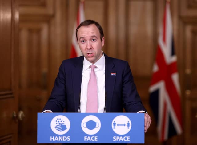 Health Secretary Matt Hancock during a coronavirus media briefing on Friday, November 20. Picture: PA Wire.