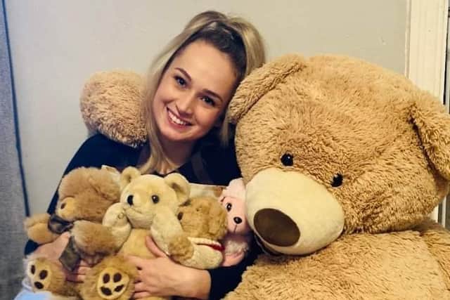 Laura with some of the teddies