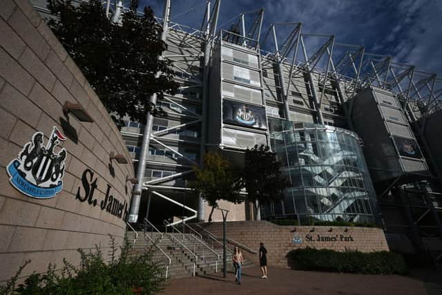 St James's Park, the home of Newcastle United. (Photo by OLI SCARFF/AFP via Getty Images)