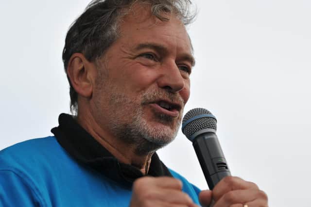 Emmerdale actor John Middleton starts the Alzheimer Society's Memory Walkers from Bents Park, South Shields, in 2019