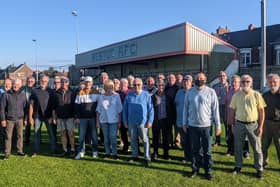 The Compass Acapella group at Westoe RFC's ground.