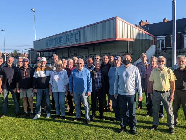 The Compass Acapella group at Westoe RFC's ground.