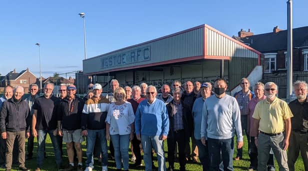 The Compass Acapella group at Westoe RFC's ground.