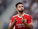 Goncalo Ramos of SL Benfica celebrates after scoring during Dynamo Kyiv v SL Benfica - UEFA Champions League Play-Off First Leg at LKS Stadium on August 17, 2022 in Lodz. (Photo by Adam Nurkiewicz/Getty Images)
