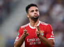 Goncalo Ramos of SL Benfica celebrates after scoring during Dynamo Kyiv v SL Benfica - UEFA Champions League Play-Off First Leg at LKS Stadium on August 17, 2022 in Lodz. (Photo by Adam Nurkiewicz/Getty Images)