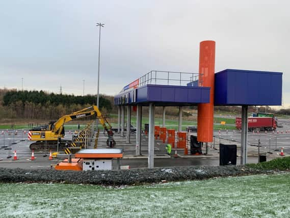 Work to remove the toll booths is underway.