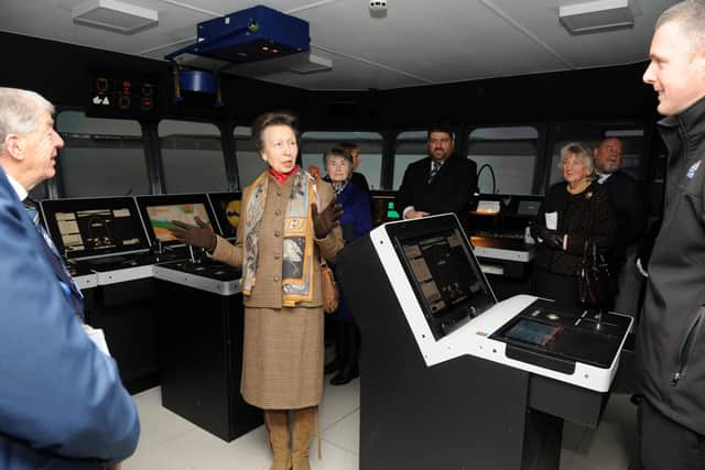 HRH The Princess Royal, Princess Anne, visiting South Shields Marine School, South Tyneside College.