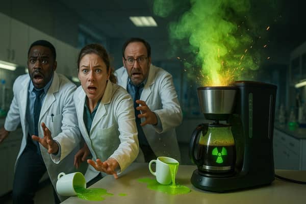 Wake up and smell the coffee... before it explodes!   [image created by AI]